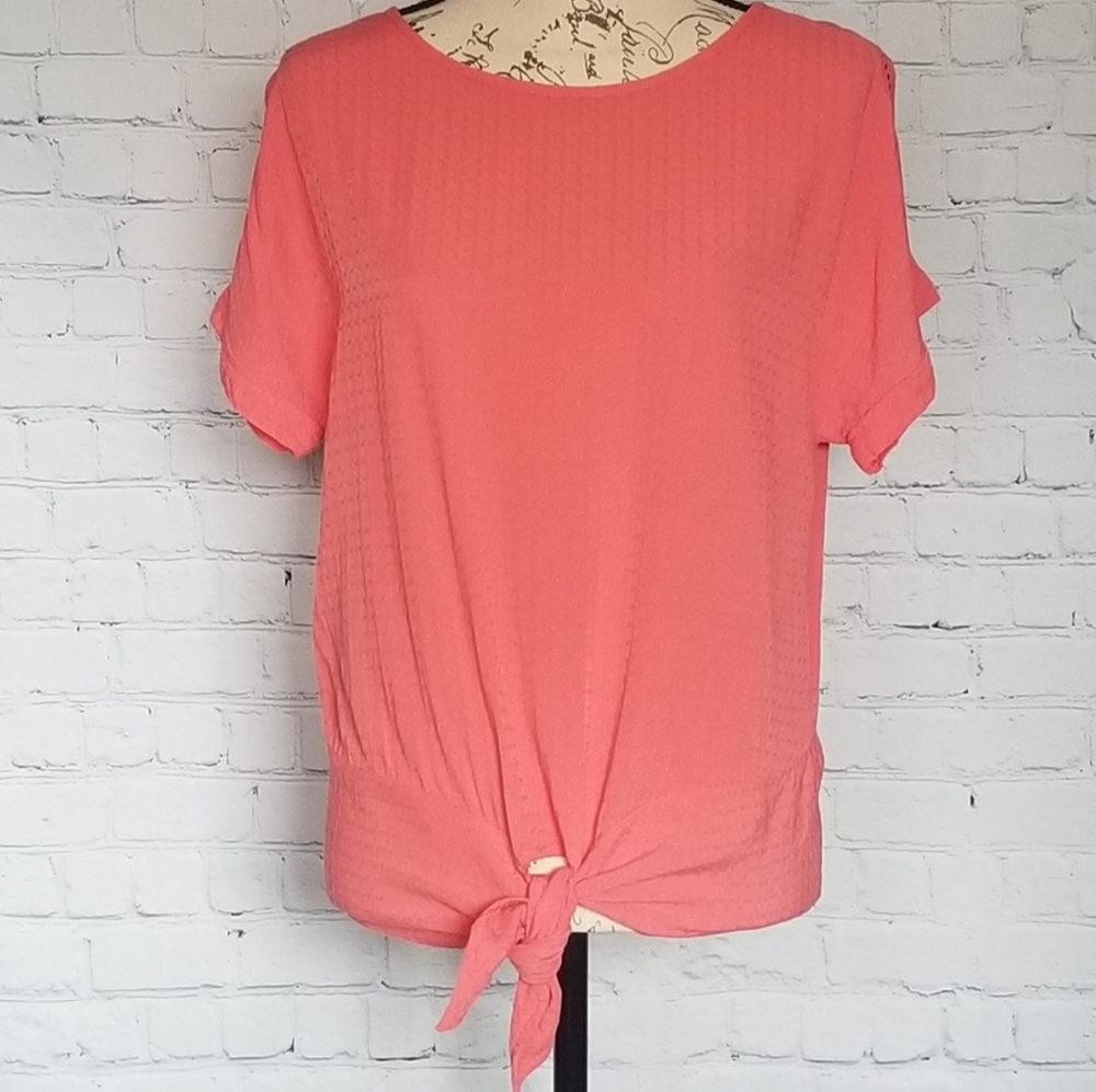 Buffalo David Bitton Women's Coral Short Sleeve Blouse, Size S